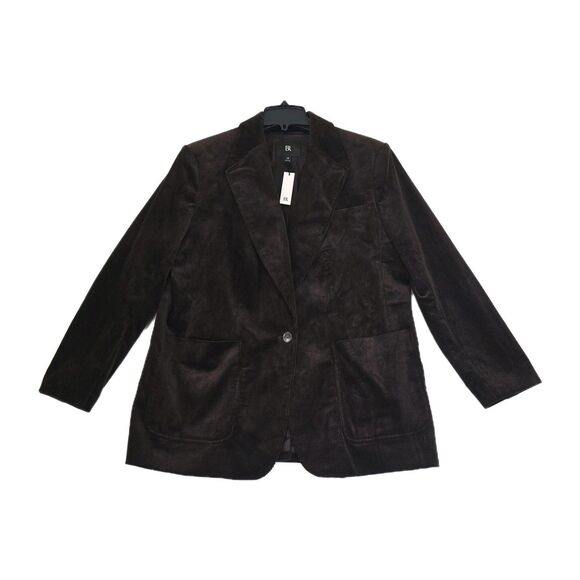 Banana Republic Wide Wale Costa Coffee Brown Corduroy Oversized Blazer Size 14 - Picture 1 of 16